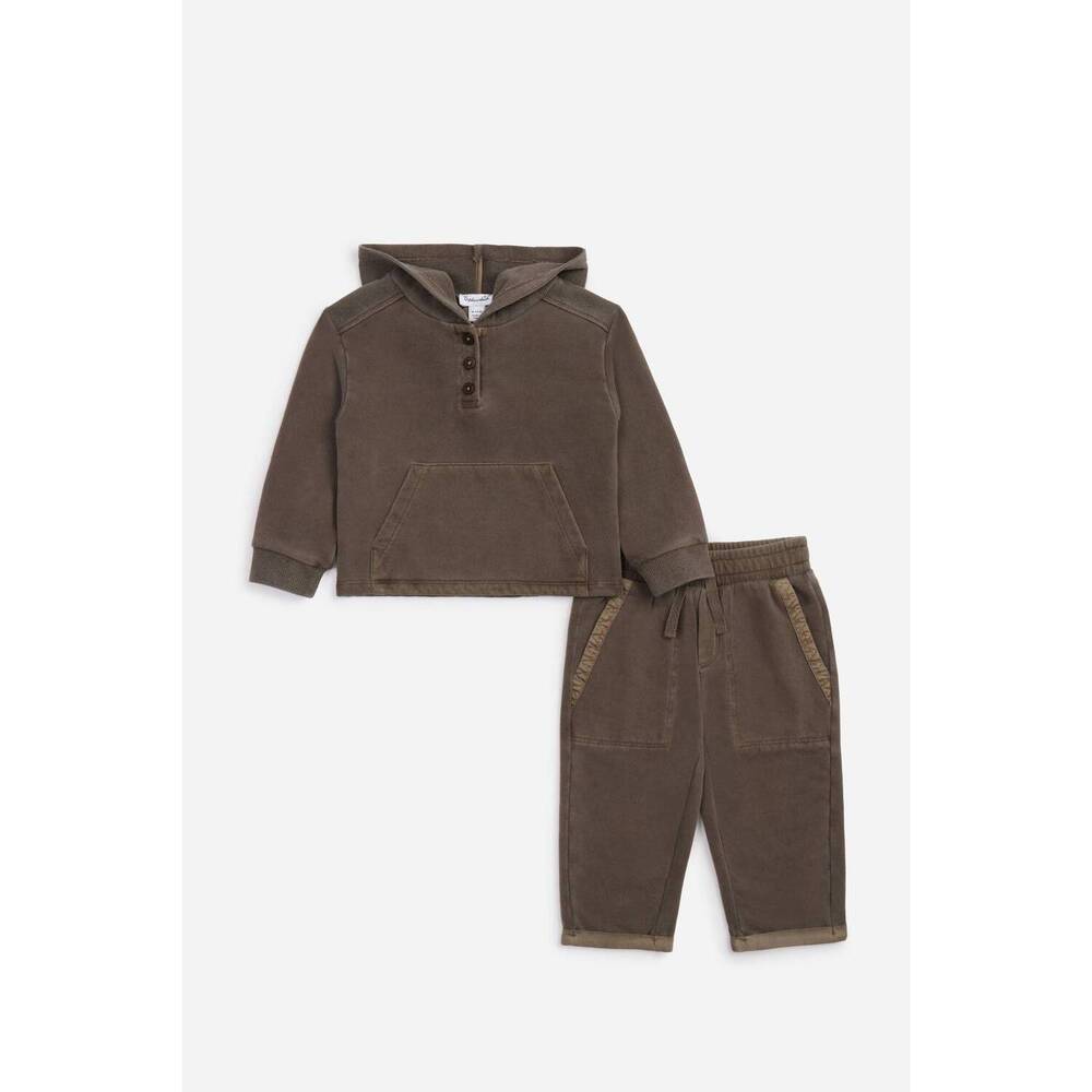 NEW SPLENDID kid's adventure hoodie set in truffle
